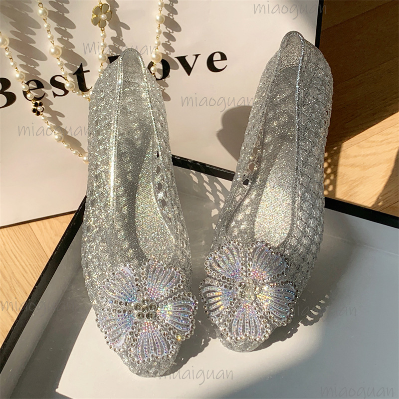 Jelly Sandal Women - Sepatu Jelly Kristal Baru Sandal Ujung