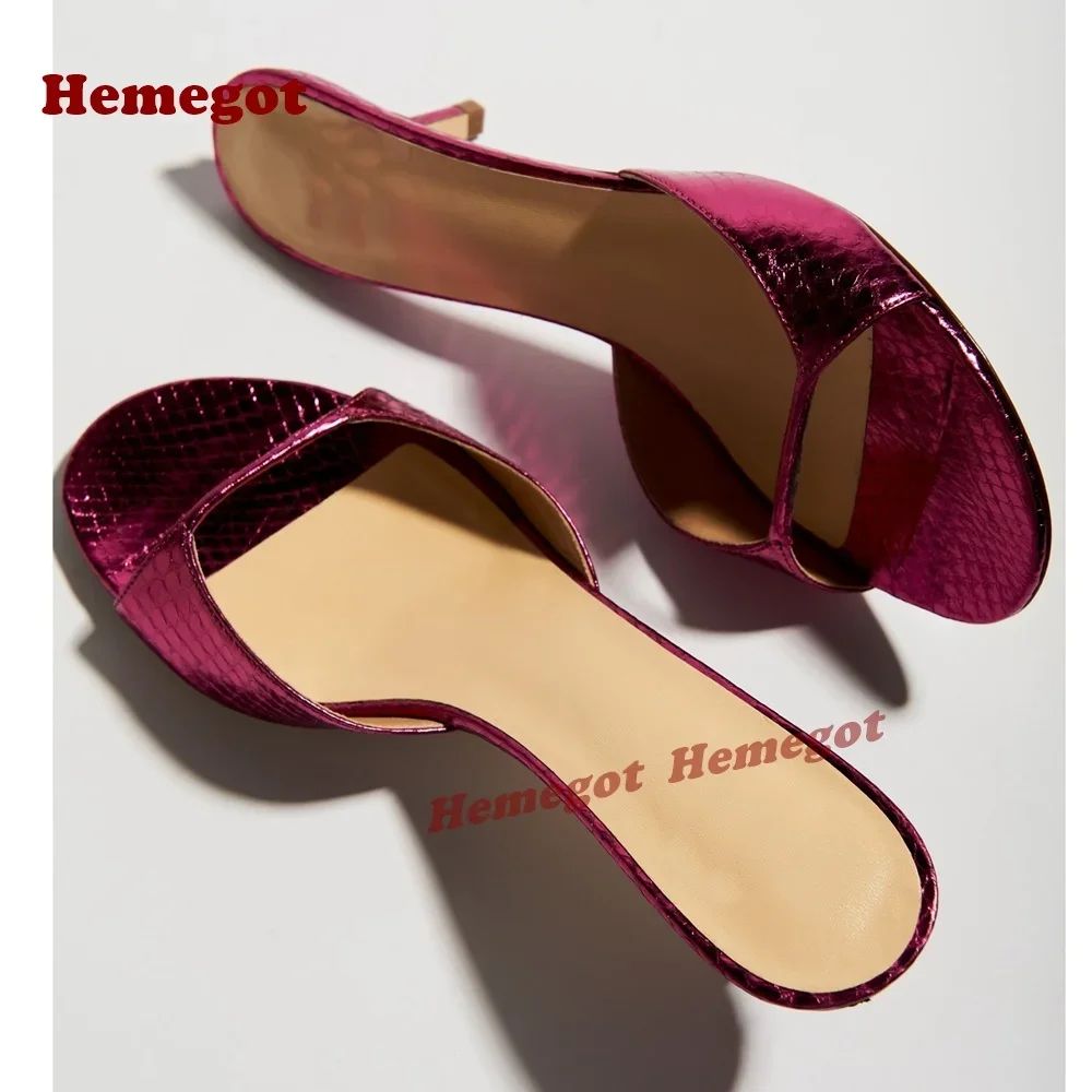 Women'S Shoes Crocs - Sandal Hak Tinggi Stiletto Ungu Mengkilap