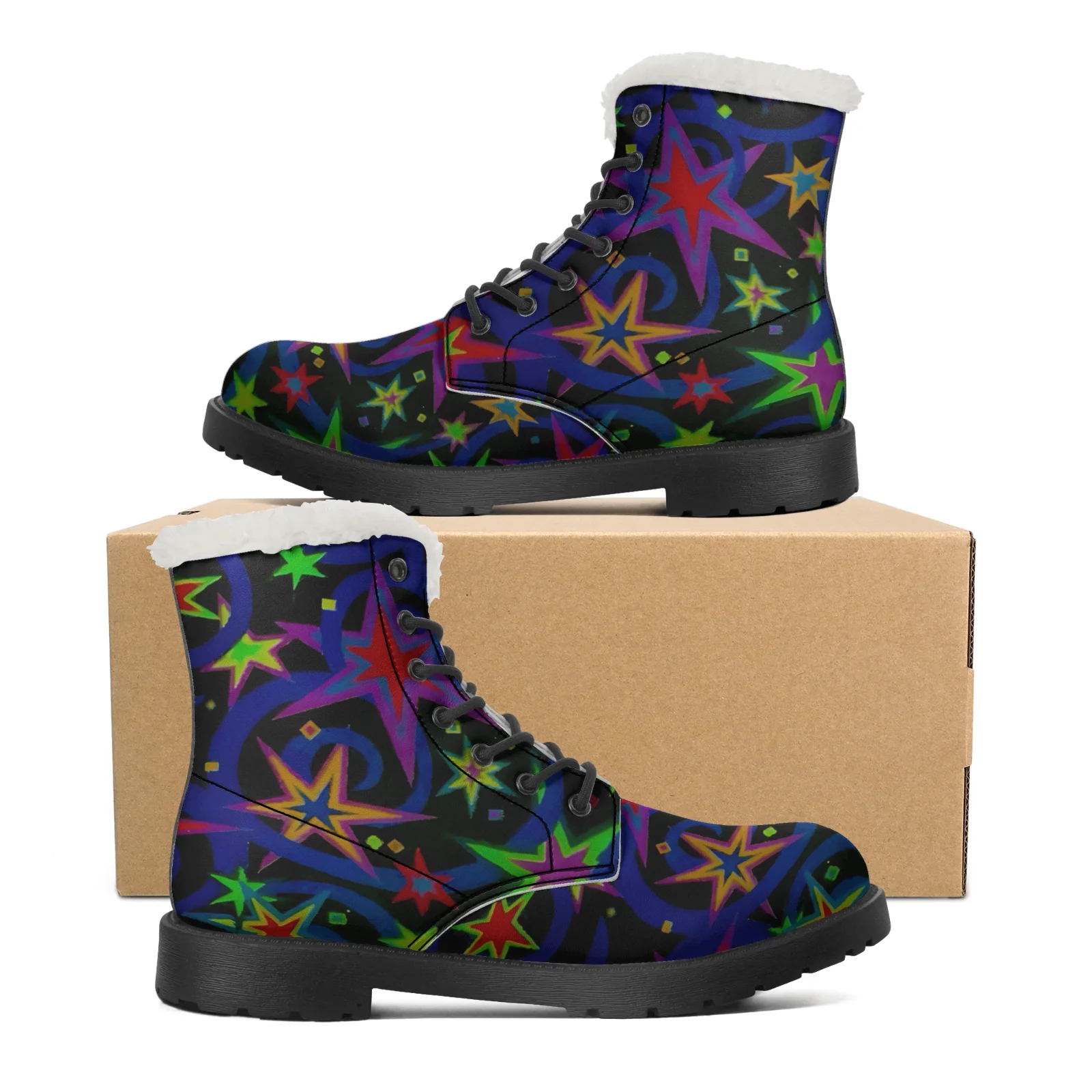 Women Shoes Us To Eu - Sepatu Bot Salju Starlit Sky Plush