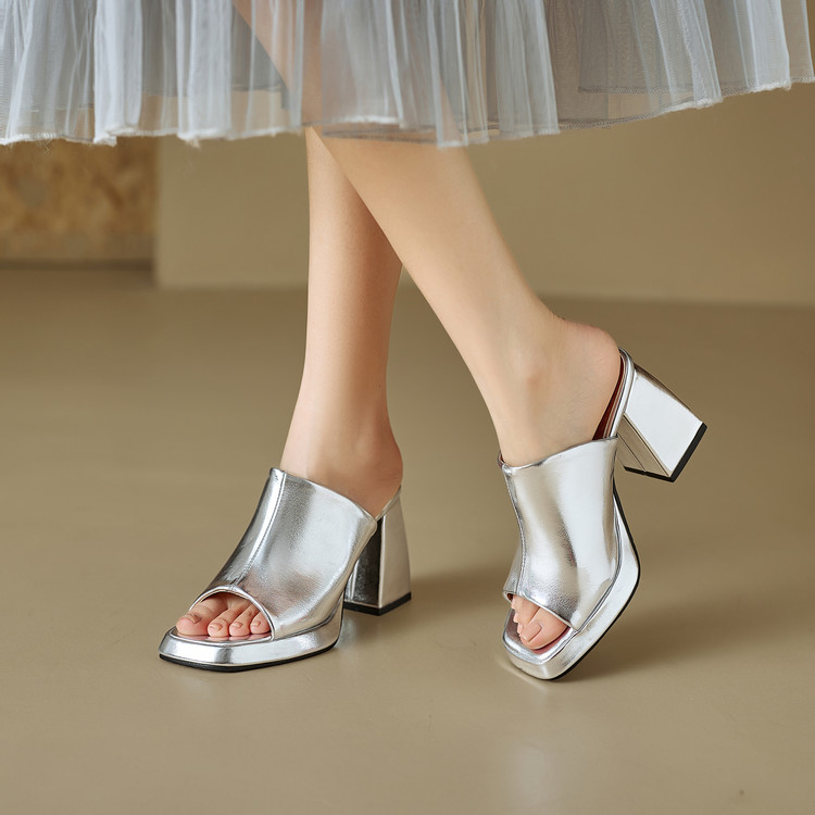 Square Toe Mule - Pada Musim Panas 2026, Sandal Wanita