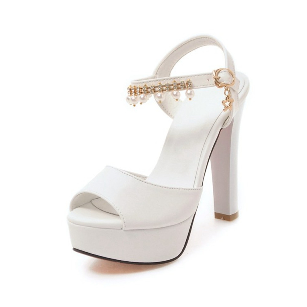Wide Fit Heels - Sandal Hak Tebal Platform Wanita Sepatu
