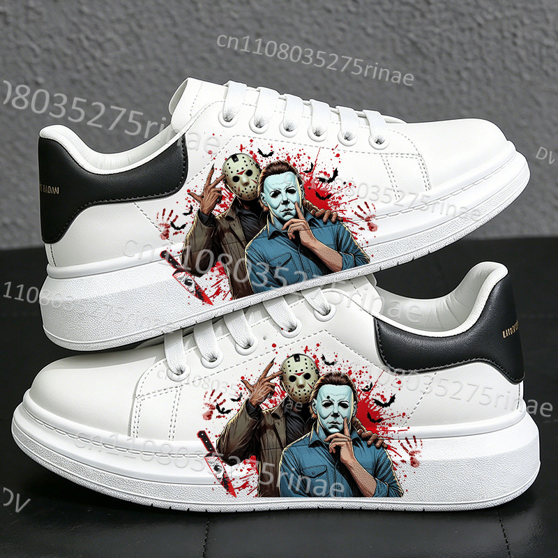 Women Shoes Myer - Sepatu Tenis Putih Motif Cetak Hitam