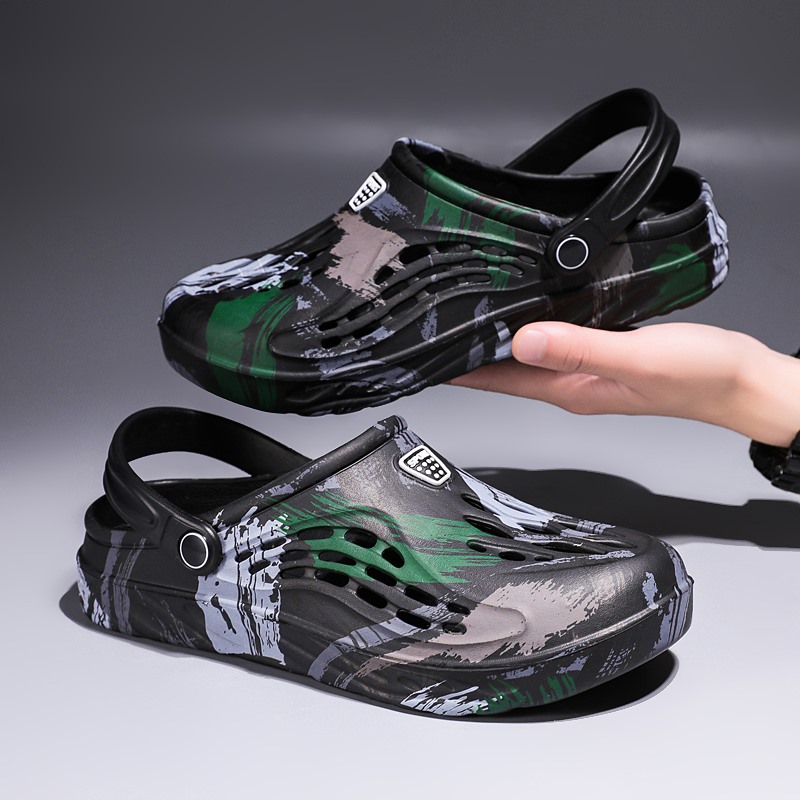 Women'S Shoes Crocs - Sandal Pria Motif Kamuflase Grafiti untuk