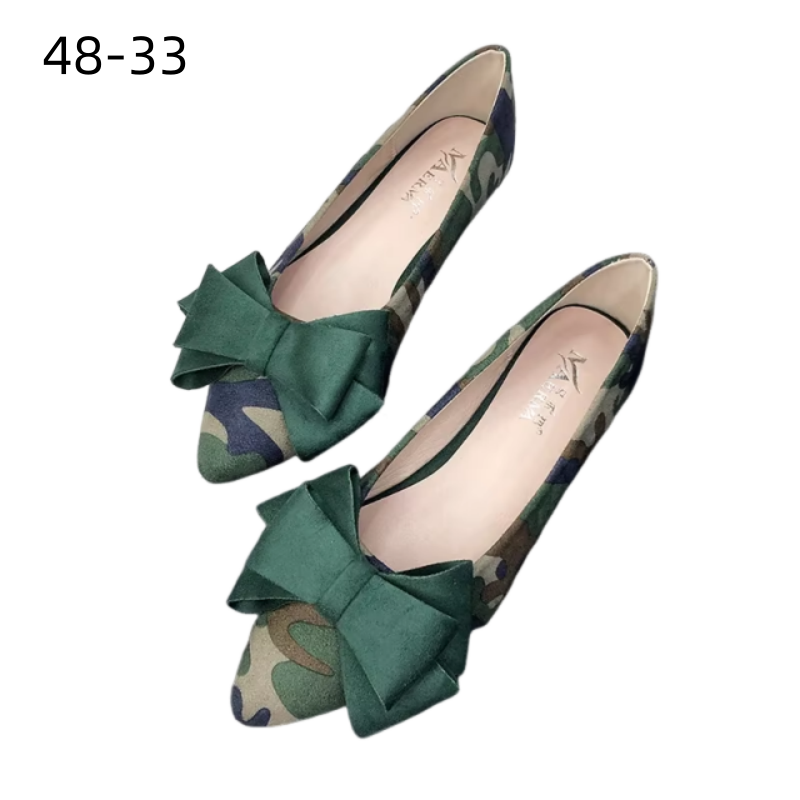 Women'S Shoes For Wide Feet - Sepatu datar pita wanita kamuflase untuk