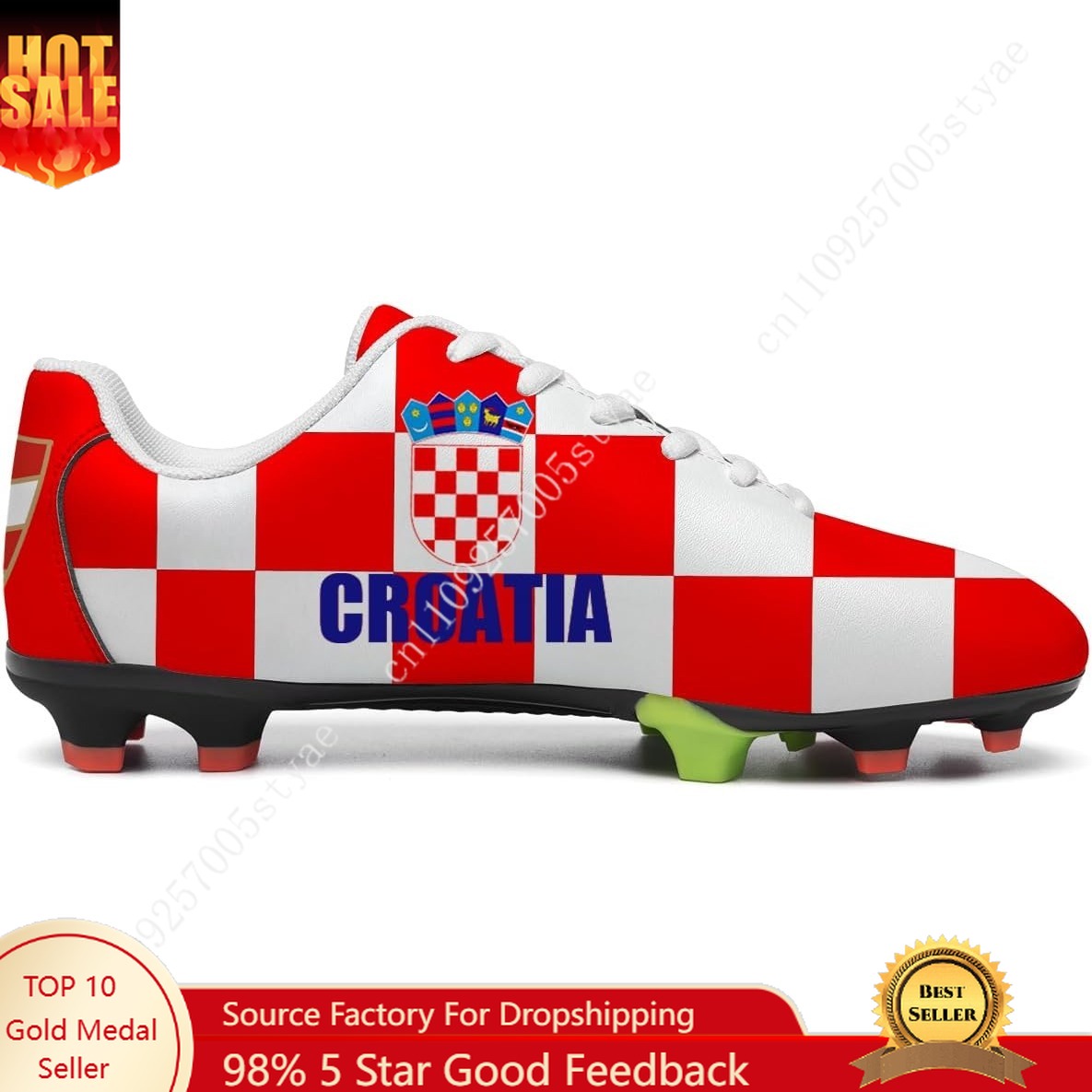 Oxford Lace Up Women - Sepatu Sepak Bola Bendera Kroasia Pria