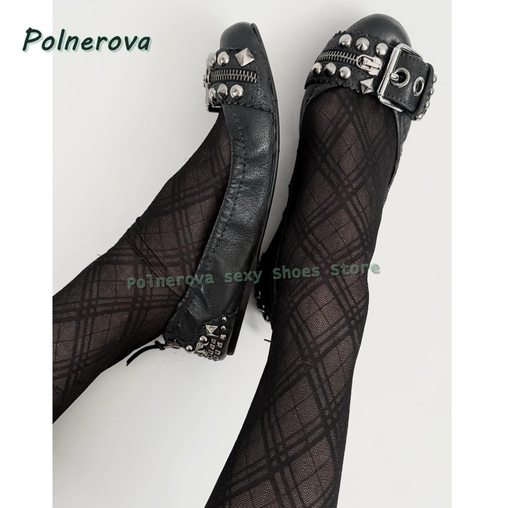 Women'S Shoes Popular - Sepatu Mary Jane dengan Gesper Rivet,