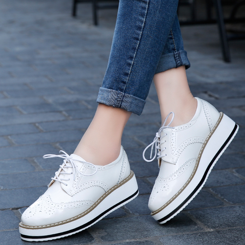 Oxford Lace Up Women - Sepatu Pantofel Wanita Sepatu Oxford Hak