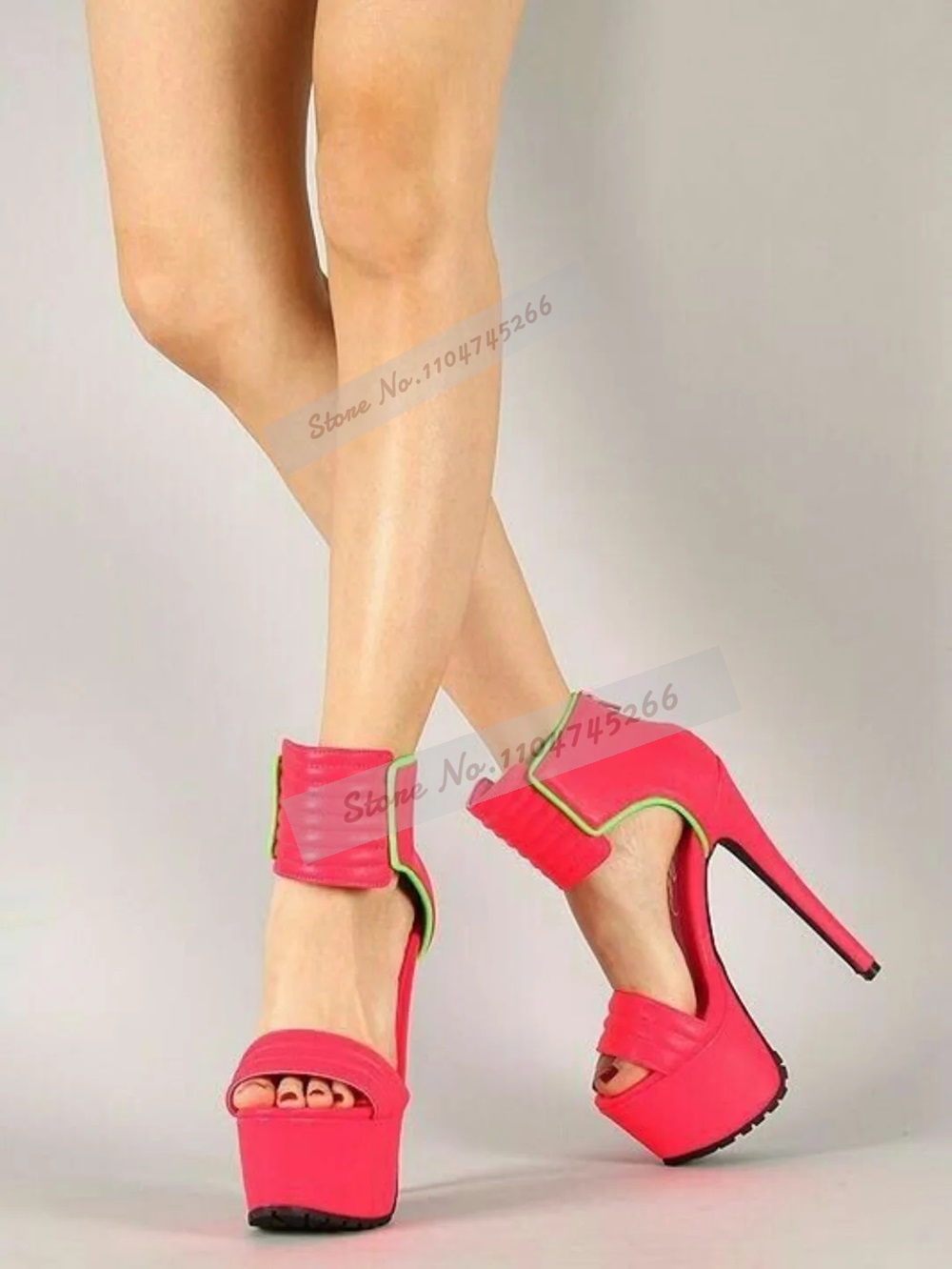 Sandal Hak Tinggi Bergaris Kul - Wide Fit Heels ulasan dan harga
