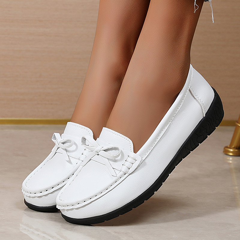Sepatu Flat Wanita Kulit Asli  - Women'S Shoes Loafers Black ulasan dan harga
