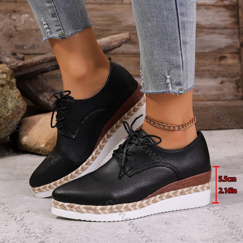 Sepatu Oxford Wedge Wanita Kul - Oxford Lace Up Women ulasan dan harga