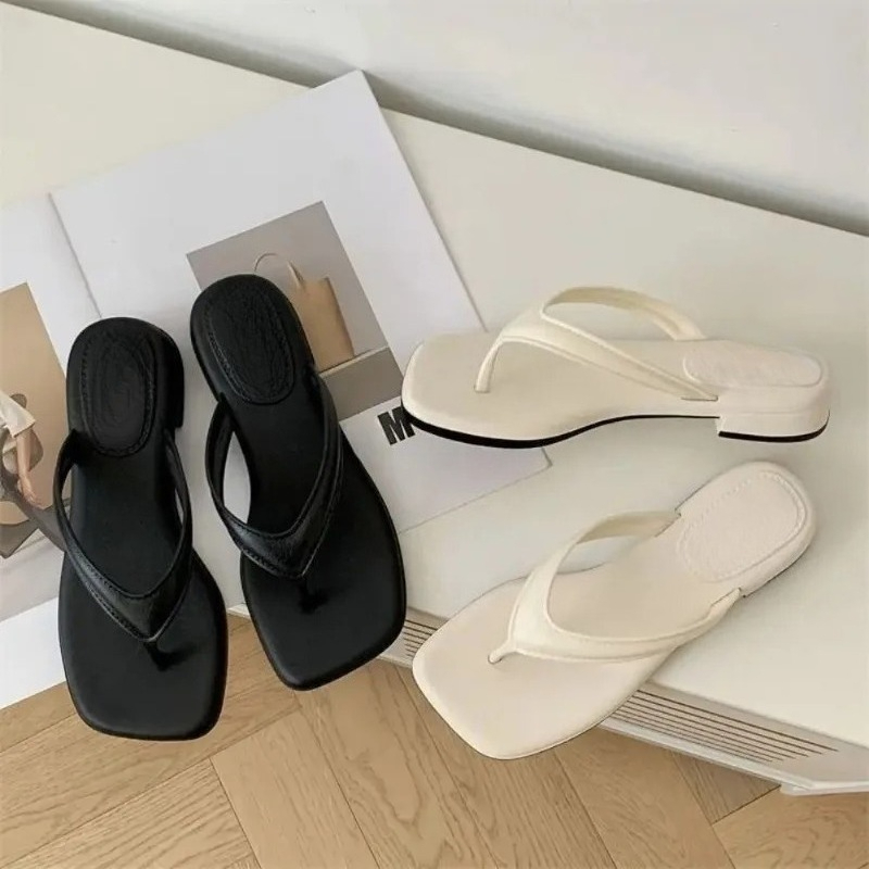 Sandal Jepit Wanita Model Pers - Square Toe Mule ulasan dan harga