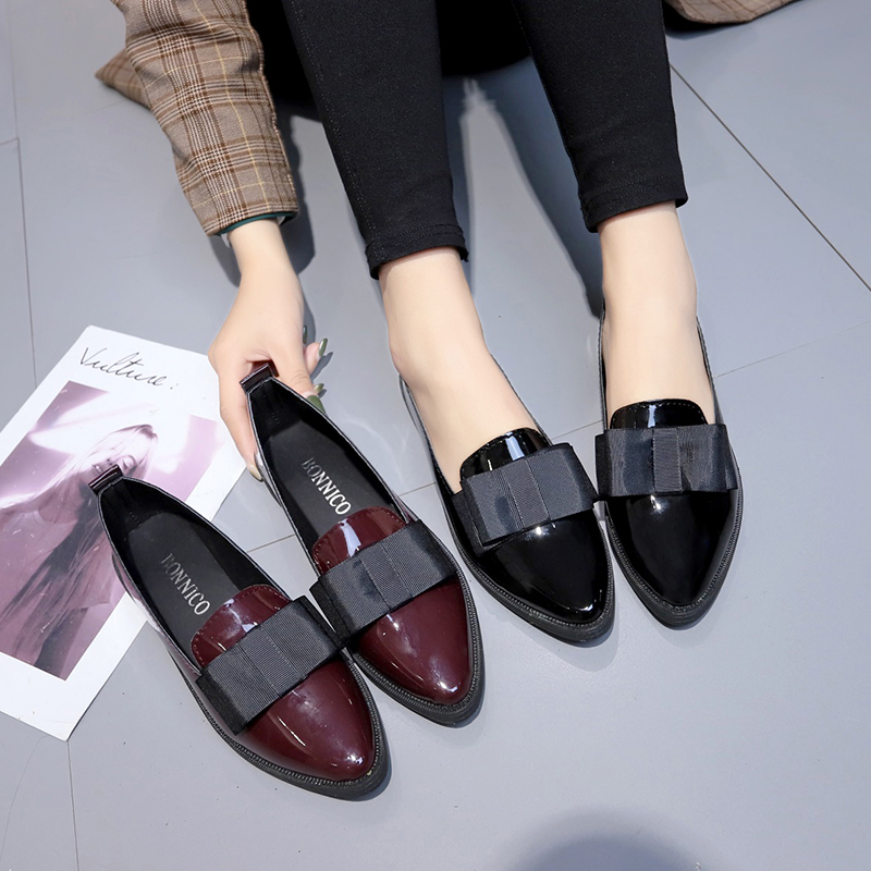 Sepatu Flat Berujung Runcing d - Women'S Shoes Loafers Black ulasan dan harga