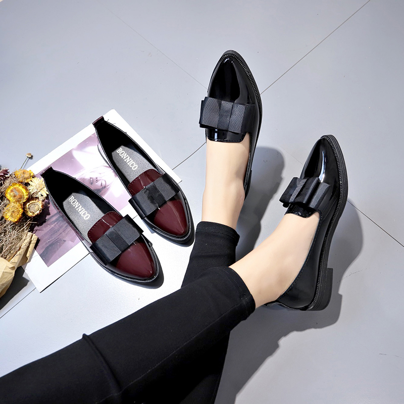 Sepatu Flat Berujung Runcing d - Women'S Shoes Loafers Black ulasan dan harga