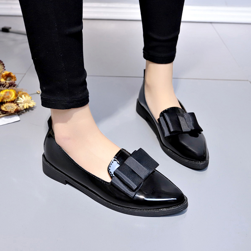 Sepatu Flat Berujung Runcing d - Women'S Shoes Loafers Black ulasan dan harga