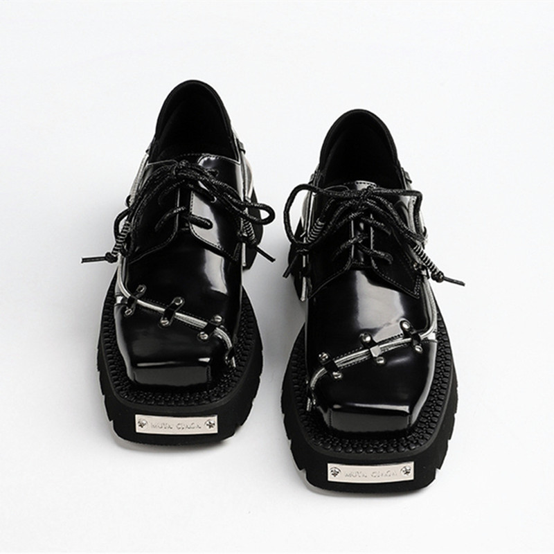 Sepatu Hak Tebal Dekorasi Rant - Women'S Shoes Loafers Black ulasan dan harga