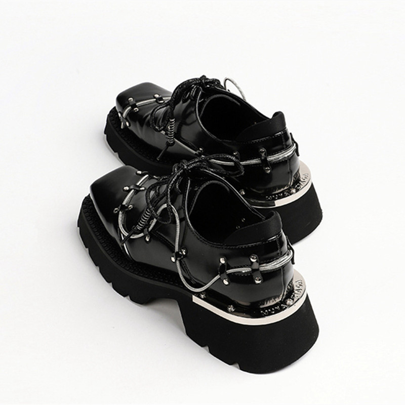 Sepatu Hak Tebal Dekorasi Rant - Women'S Shoes Loafers Black ulasan dan harga
