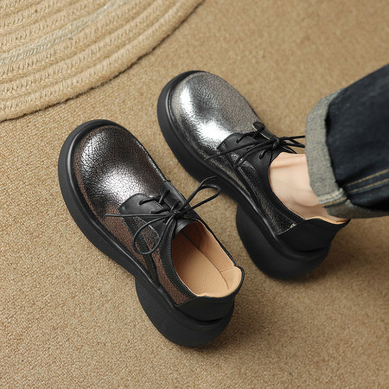 Sepatu Oxford Platform Kulit W - Oxford Lace Up Women ulasan dan harga