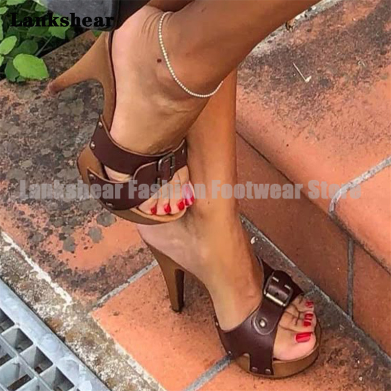 Sandal Mules Platform Hak Kayu - Women Shoes Mules ulasan dan harga
