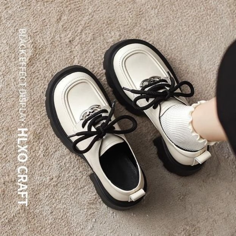 Sepatu Oxford Platform Putih W - Oxford Lace Up Women ulasan dan harga