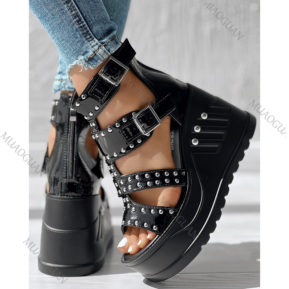 Sandal Hitam Ujung Terbuka Wan - Peep Toe Heels ulasan dan harga