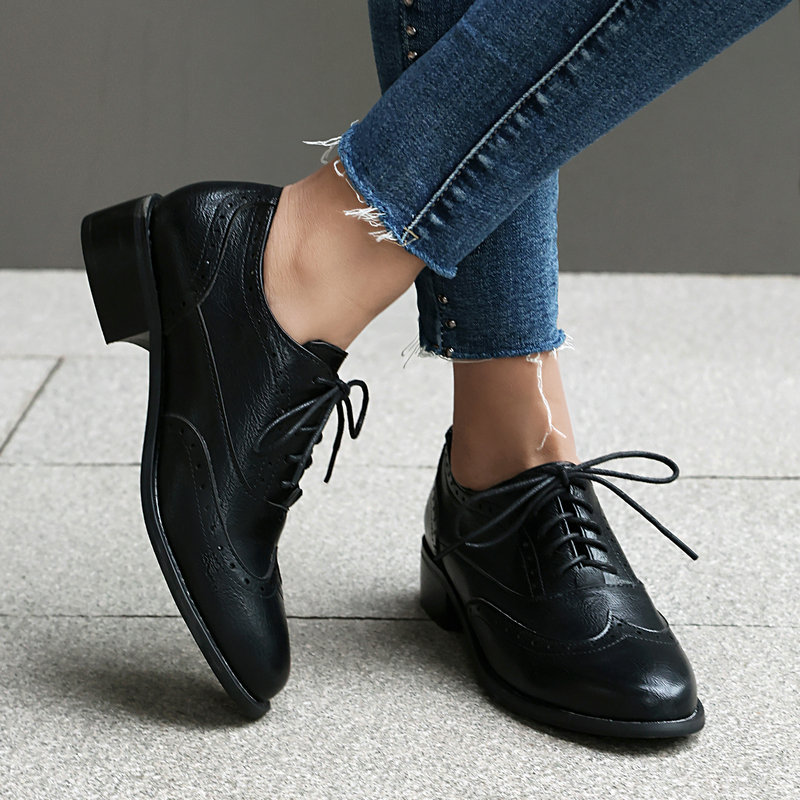Sepatu Brogue Oxford Wanita Be - Oxford Lace Up Women ulasan dan harga