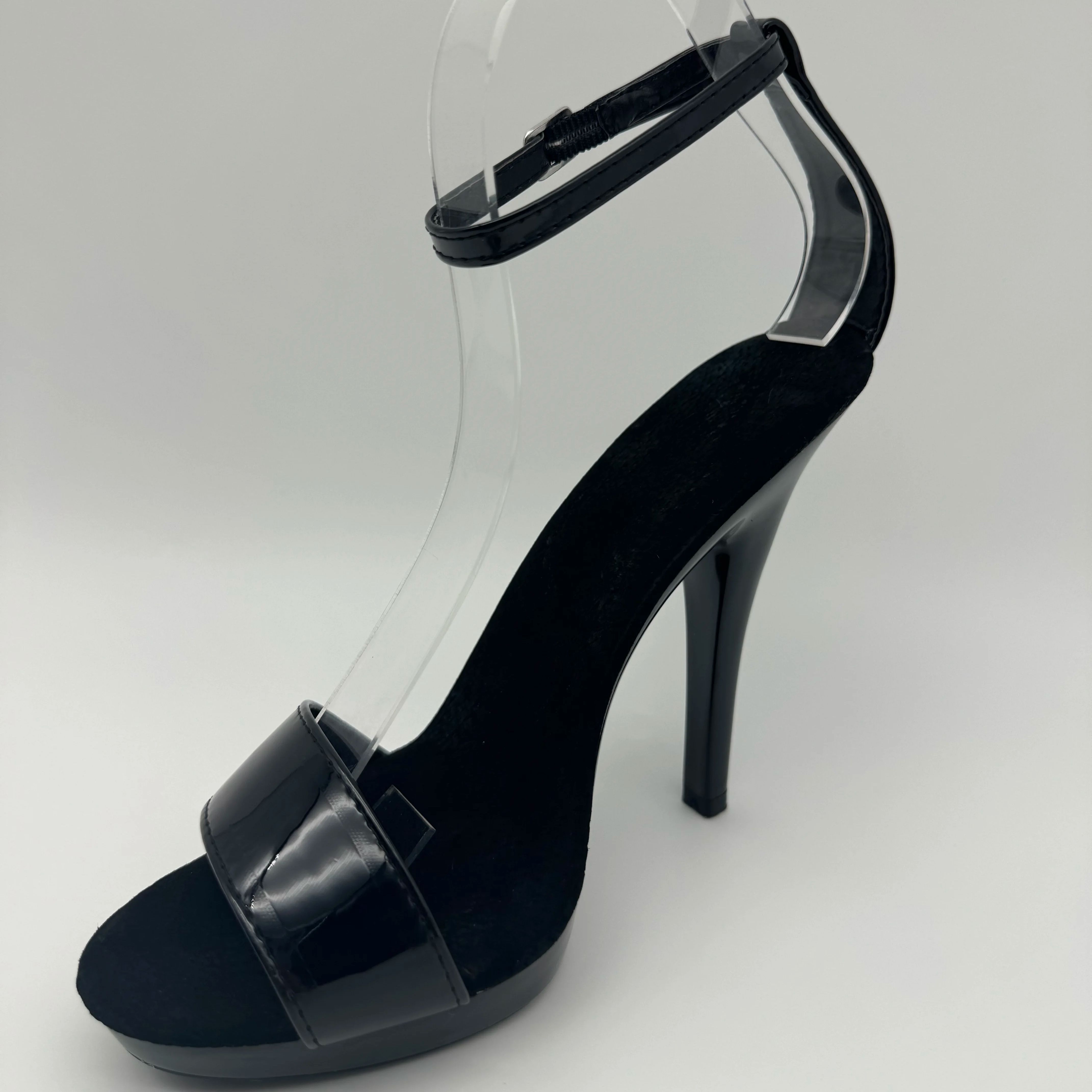 Stiletto Paten Hitam 13cm - Sa - Wide Fit Heels ulasan dan harga