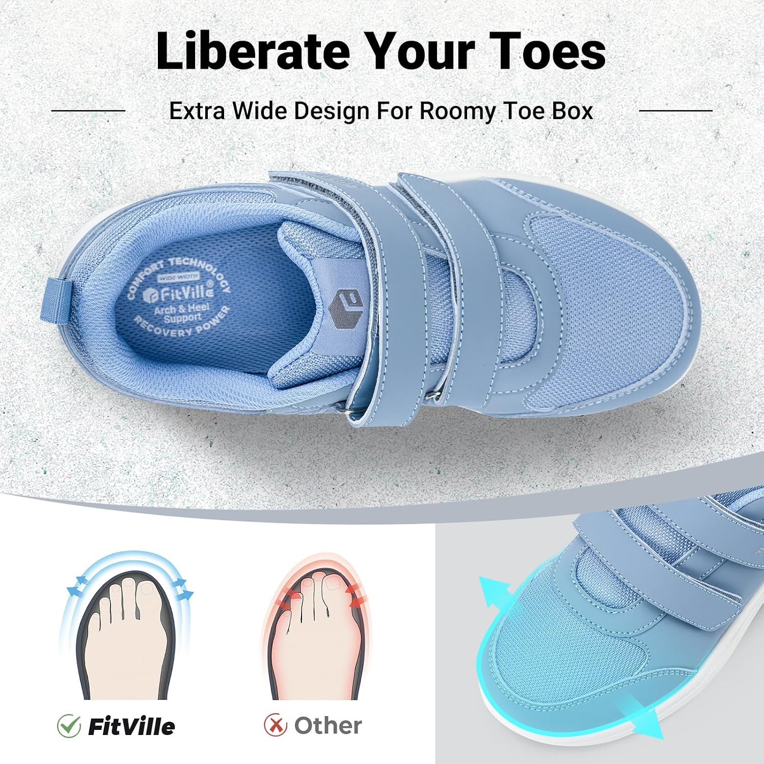 Sepatu Jalan Wanita FitVille W - Women'S Shoes For Wide Feet ulasan dan harga
