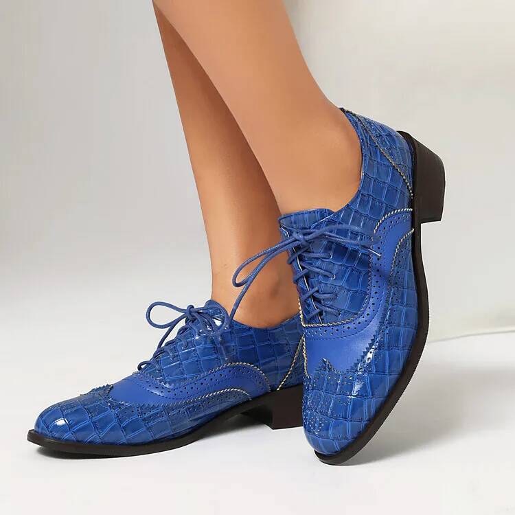 Sepatu Wanita Hak Rendah Model - Oxford Lace Up Women ulasan dan harga