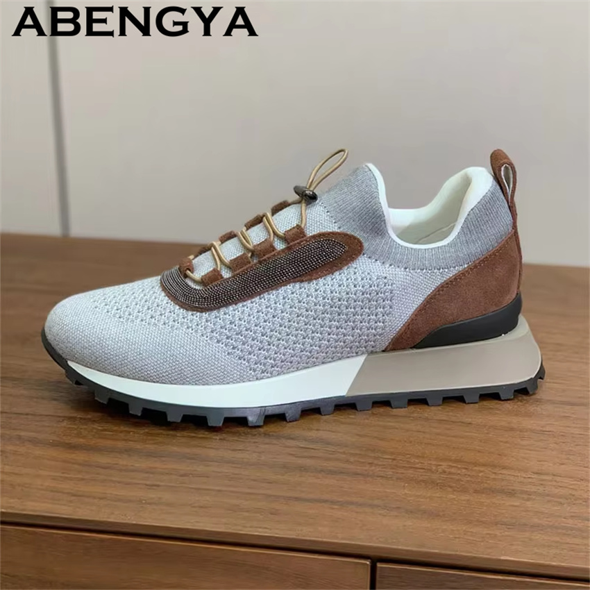 Sepatu Kasual Rajutan Baru Wan - Oxford Lace Up Women ulasan dan harga