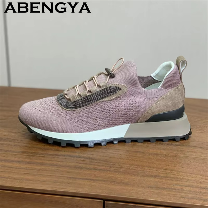 Sepatu Kasual Rajutan Baru Wan - Oxford Lace Up Women ulasan dan harga