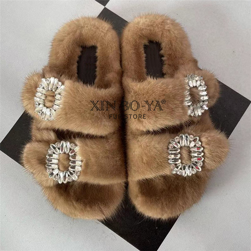 Sandal Bulu Mink Musim Dingin  - Women Shoes Mk ulasan dan harga