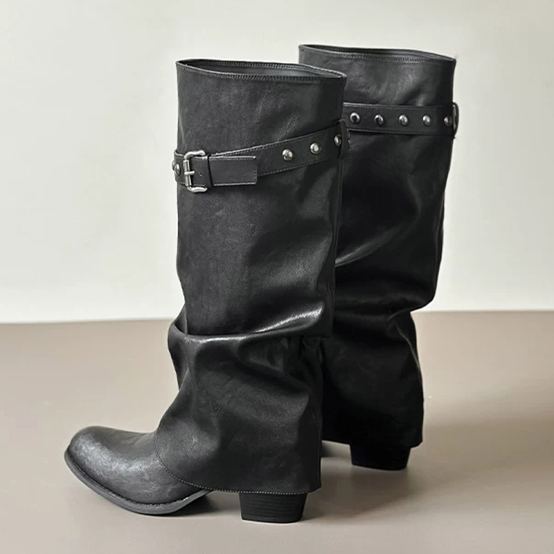 Sepatu Bot Setinggi Lutut ZARO - Wide Fit Heels ulasan dan harga