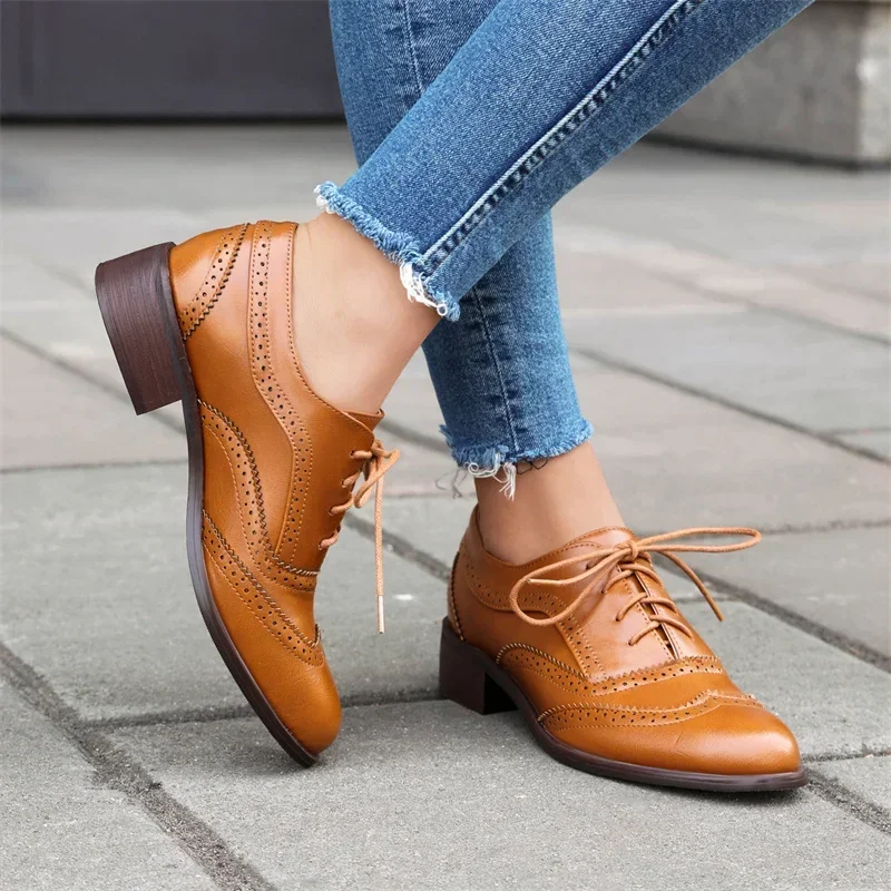 Sepatu Brogues Wanita Model Ox - Oxford Lace Up Women ulasan dan harga