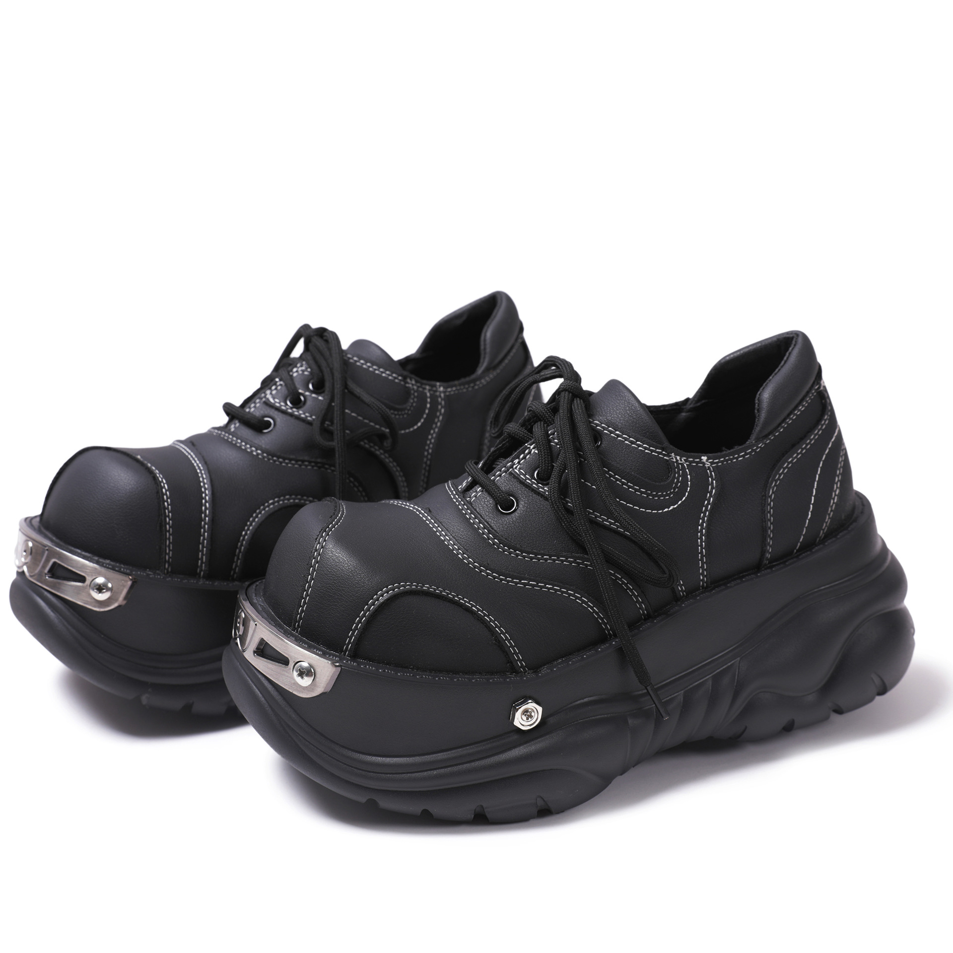 Sepatu Kulit Platform Wanita M - Oxford Lace Up Women ulasan dan harga