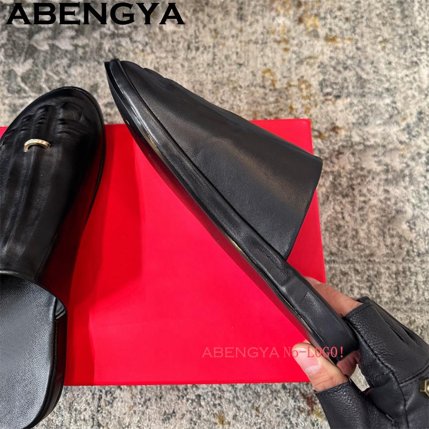 Sepatu Loafer Kulit Asli Hitam - Women'S Shoes Loafers Black ulasan dan harga