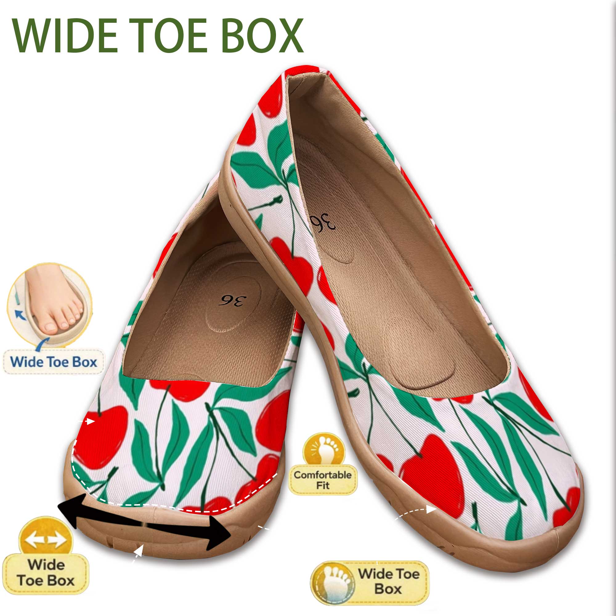 Sepatu Slip-On Warna Ceri Mani - Women'S Shoes For Wide Feet ulasan dan harga