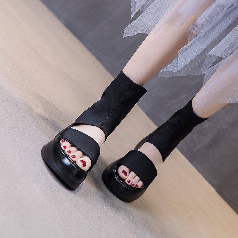 Sandal Platform Chunky Peep To - Women Shoes Us To Eu ulasan dan harga