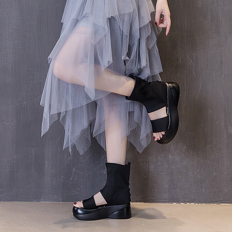 Sandal Platform Chunky Peep To - Women Shoes Us To Eu ulasan dan harga