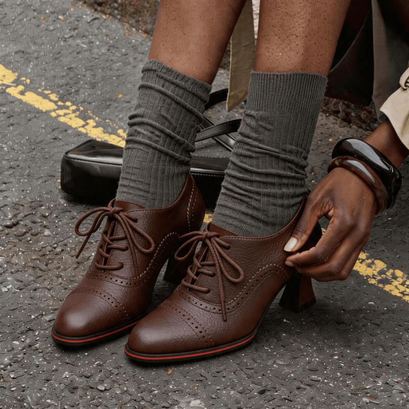 Sepatu Oxford Wanita dengan Ha - Oxford Lace Up Women ulasan dan harga