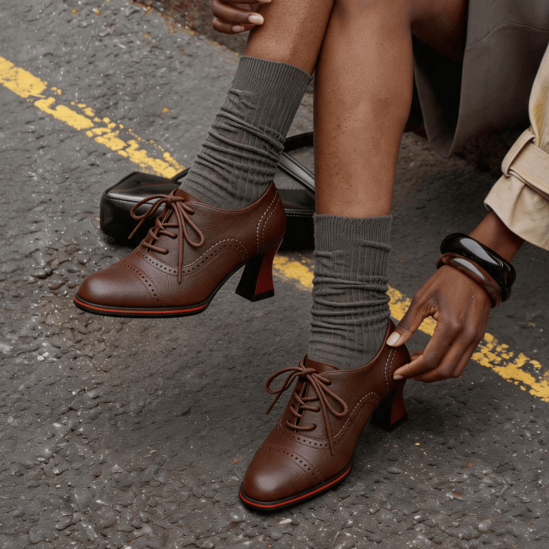 Sepatu Oxford Wanita dengan Ha - Oxford Lace Up Women ulasan dan harga