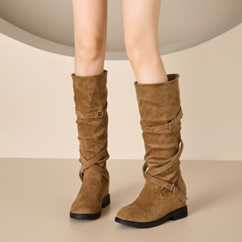 Sepatu Bot Wanita Musim Gugur  - Wide Fit Heels ulasan dan harga