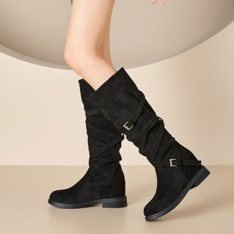 Sepatu Bot Wanita Musim Gugur  - Wide Fit Heels ulasan dan harga