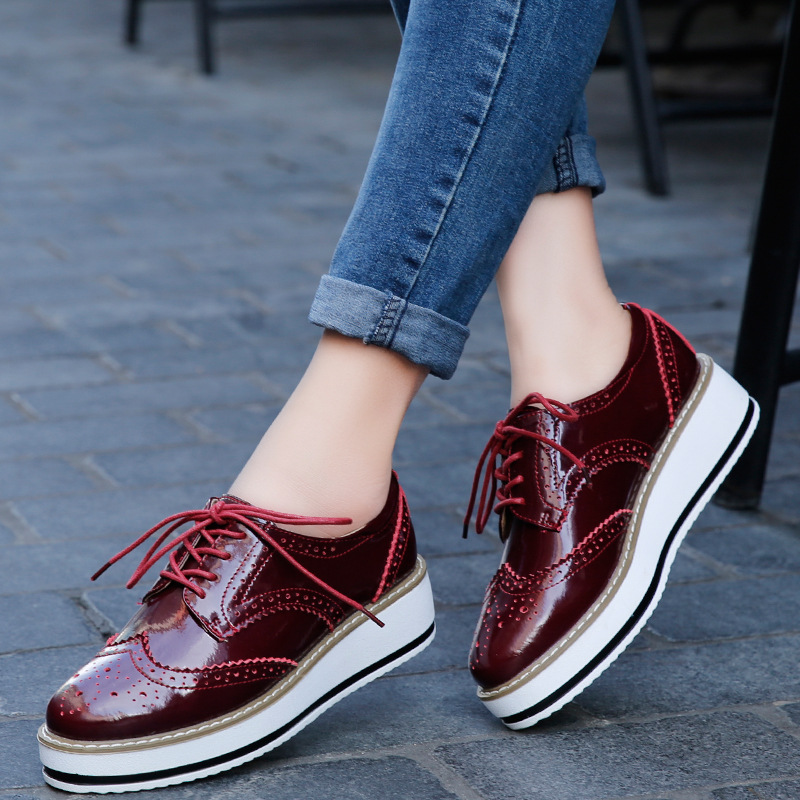 Sepatu Pantofel Wanita Sepatu  - Oxford Lace Up Women ulasan dan harga