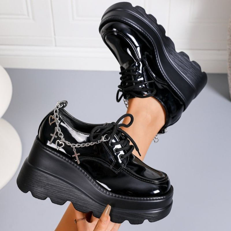 Sepatu Kulit Platform Hitam Me - Women'S Shoes Loafers Black ulasan dan harga