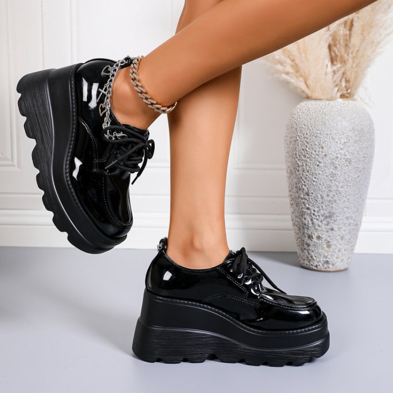 Sepatu Kulit Platform Hitam Me - Women'S Shoes Loafers Black ulasan dan harga